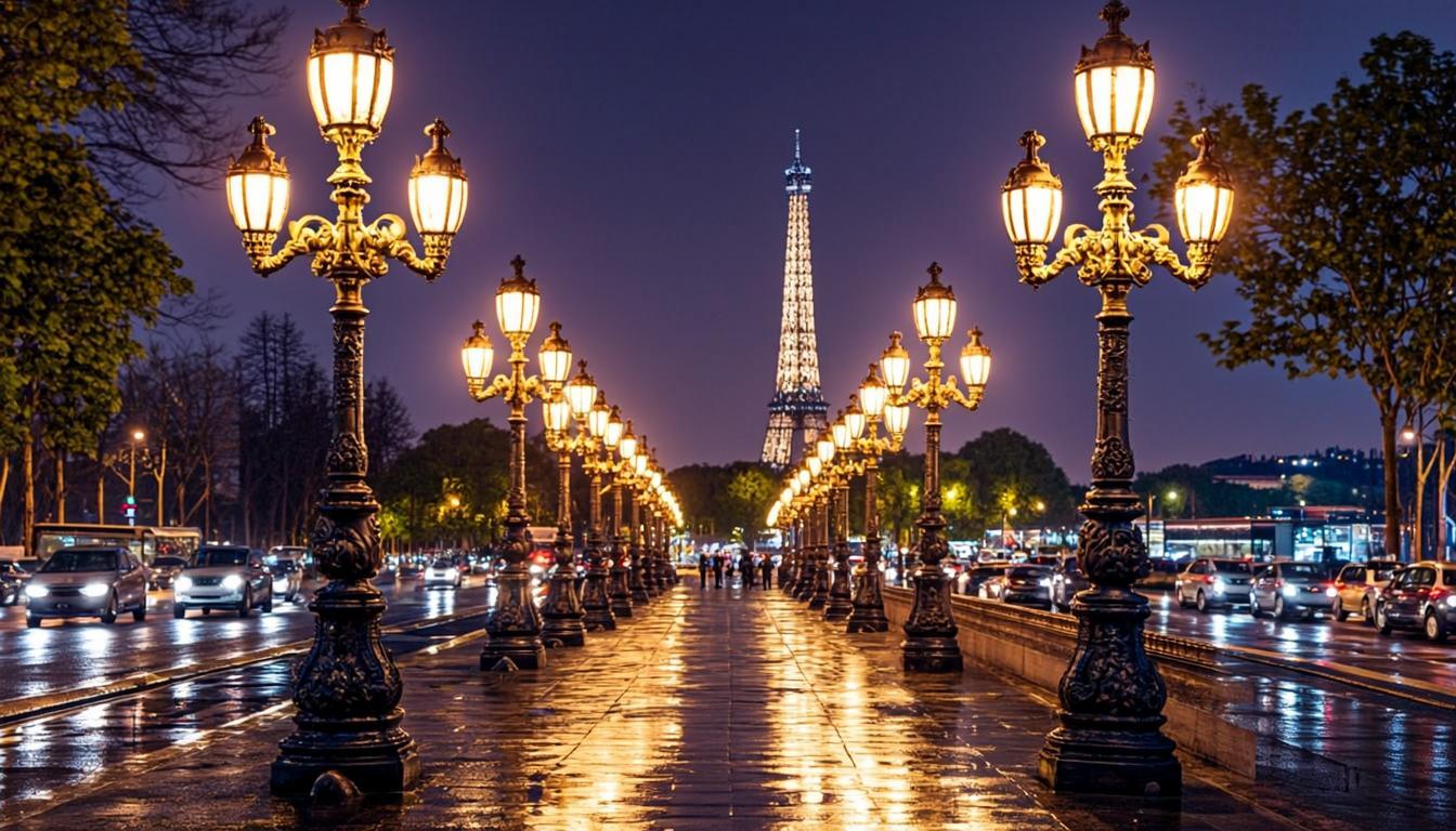 Boulevard illumine - Paris